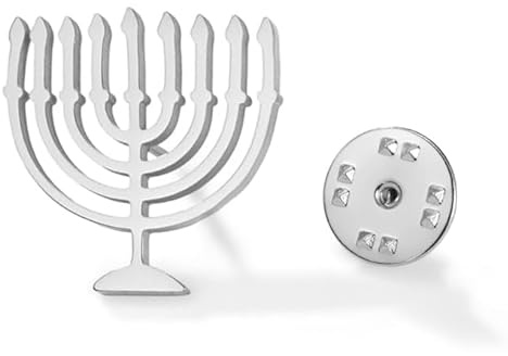 Amaxer Menorah Kerze Brosche Pin für Frauen Männer Halbmond Chanukka jüdischen Magen Hebräisch Judaica Broschen Pin Rucksack Abzeichen Hut Tasche