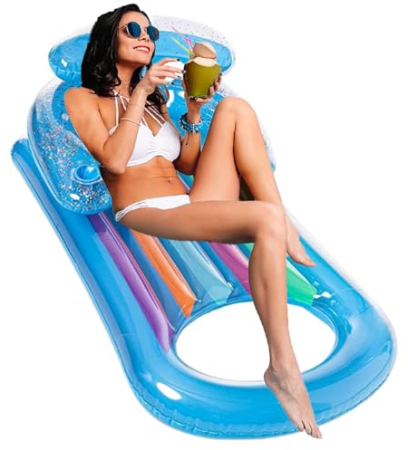 Pool-Schwimmer für Erwachsene – Wasser-Hängematte, spritzwassergeschützt, aufblasbare Liege für See, Hinterhof, Pool, Camping, Urlaub
