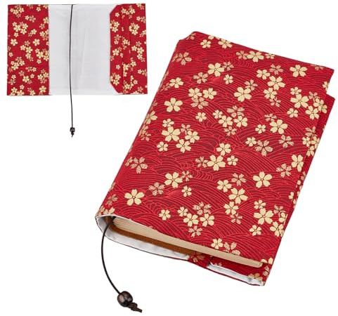 NICENEEDED Dehnbarer Buchumschlag Mit Kleinen Zerdrückten Blumen Waschbare Wiederverwendbare Jumbo Buchhülle Aus Elastischem Stoff Verstellbare Lehrbuchschutzhüllen Für Hardcover Buchliebhaber