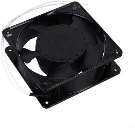 babominimer Ventilador axial para chimenea de casete, resistente a altas temperaturas, con cuchillas metálicas, 120 x 120 x 38 mm, ventilador térmico silencioso para estufas de leña, extractores