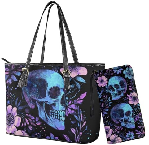 Nittanovaca Damen-Handtaschen, Geldbörsen-Set, Leder-Schultertaschen, Tragetasche, Tragegriff oben, Handtasche mit Reißverschluss