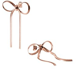 Purelei Schleifen Ohrringe – wasserfest | Elegante Bow-Ohrringe in Schlangenketten-Optik | Edelstahl & 14K/18K Vergoldung | Verspielt & raffiniert für besondere Anlässe
