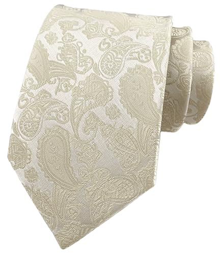marysgift Krawatten für Herren 8 cm Krawatte Jacquard für Geschäft Hochzeit 146cm 6-658 Beige