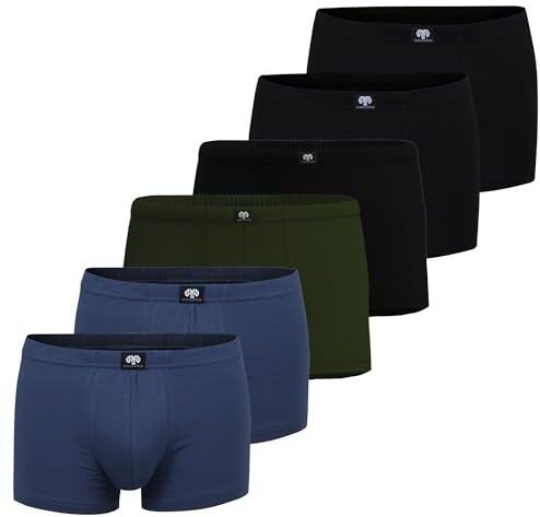 Ceceba Herren Short-Pants, Elastan, Baumwolle, Single Jersey, blau, Melange, 2er Pack