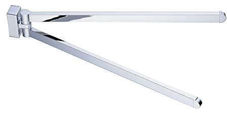 Beelee BL1102 Bastidor para Toallas, Barra de Toallas de Acero Inoxidable Barra de 2 Barras, Brazo Plegable Soporte Giratorio para Guardar el baño (40 x 6.5 x 2.8cm)