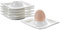 MALACASA, Serie Flora, 12 teilig CremeWeiß Porzellan EierStänder Set je 4,5 Zoll / 11,5 * 11,5 * 2cm Eierbecher Eierhalter