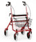 ROLLATOR mit Korb und Tablett rot 1 St