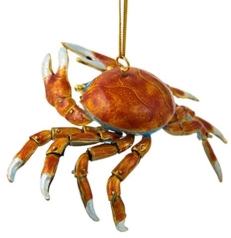 Cloisonne Dekofigur, rote Krabbe, beweglich