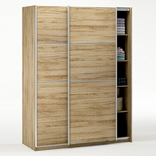 Schwebetürenschrank Abbie Sonoma Eiche 2 Türen B 154 cm Schiebetürenschrank Kleiderschrank Wäscheschrank Holzschrank Jugendzimmer Schlafzimmer