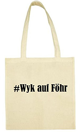 Reifen-Markt Tasche #Wyk auf Föhr Größe 38x42 Farbe Natur Druck Schwarz