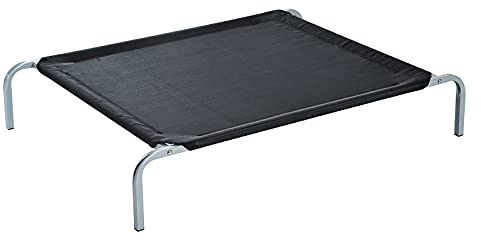PawHut Elevated Pet Bed Portable Camping Raised Dog Bed w/ Metal Frame Black (Medium)