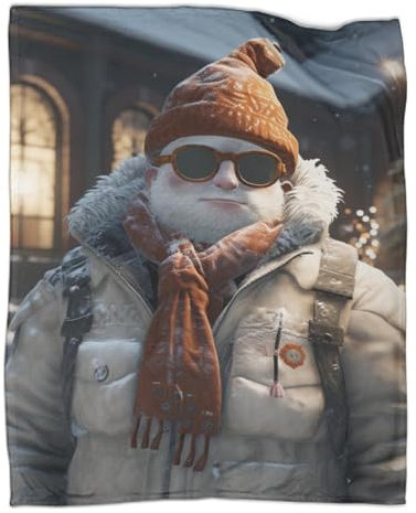 Muñeco de nieve 3D Impresas Manta Animados One Piece Mantas ParaCama Suave- Manta Pelo De Microfibra Transpirable Hipoalérgica Impreso Manta De Felpa Impresa Para Cama Sofá 50x60inch(127x152cm)