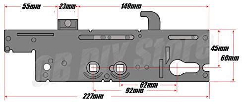 Door Lock Case Gear Box 45mm Backset 2 Spindle With Hook