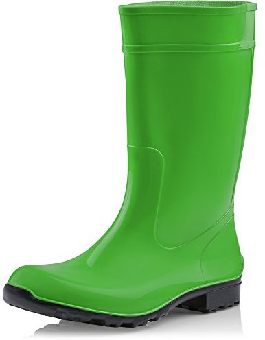Ladeheid Damen Gummistiefel 100% Wasserdticht Regenstiefel Damen LA-967 (Grün/Schwarz, 42 EU)