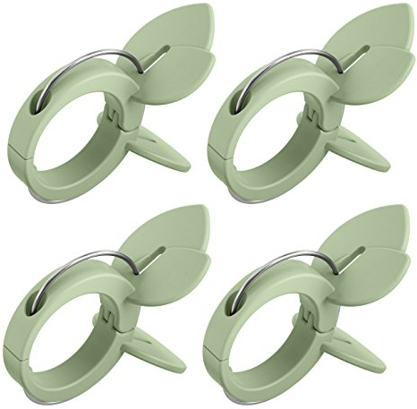Emsa Pflanzenklammern für Rankhilfen und -gitter, 4 Stück, Ø 5 cm, Blassgrün, City, 517878