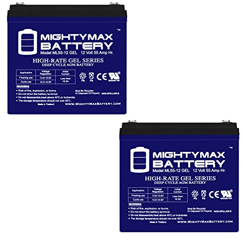 Mighty Max Battery 12V 55AH Gel Battery for Quantum QG Edge 2.0 Power Chair - 2 Pack
