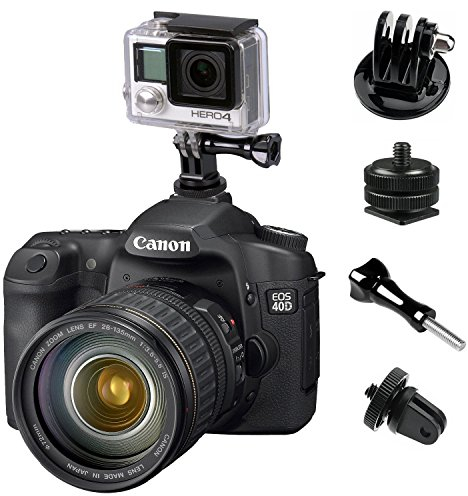 Yoogeer Mounting bundle w/Hot Shoe adapter, Tripod Mount Thumb Screw for GoPro Hero 8 7 6 5 4+ 4 3+ Sport Action Camera to 1/4-20 camera adapter.