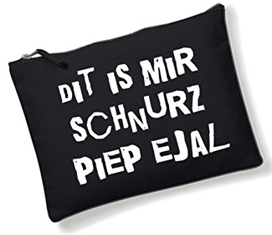 Kosmetiktasche Tasche Schminktasche kleine Tasche Federtasche schwarz mit Berliner Spruch Dit is Mir