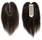 Silk Base Echthaar-Topper mit natürlichem Haaransatz zum Anklipsen, für Damen, 25 cm, Schwarz