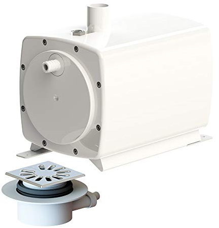 SFA - Sanifloor+ 4 - Pompe Relevage Et Bonde - Receveur À Carreler Wedi® - Douche Italienne - Sans Fil - Haut Débit - Pompe 29,5 x 17,8 x 29,8 cm - Bonde Ø12,8 x 19,6 x 6 cm - 400W - Made In France