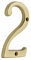 QCAA Traditional Heavy Solid Brass House Number 2, 4, Polished Brass Lacquered, 1 Pack