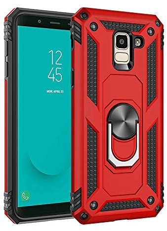BestST Coque Galaxy J6 2018, Coque Samsung J6 2018, Etui Housse de Protection Antichoc Durable Résistante 2 en 1 Hybride PC Robuste + TPU Souple pour Galaxy J6 2018 + Verre trempé Galaxy J6 2018