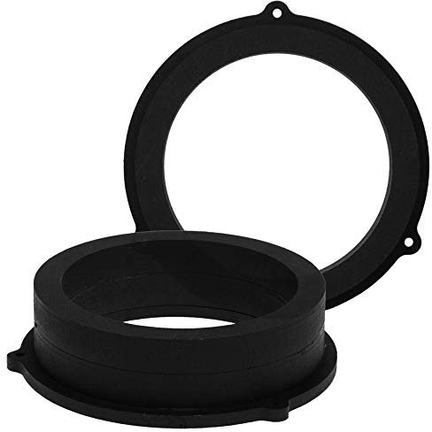 [1 Paar] 165 mm MDF Lautsprecher Ringe kompatibel mit Audi A4 B8, A5 B8 | passend für Hintertür | Farbe: schwarz | wasserundurchlässig
