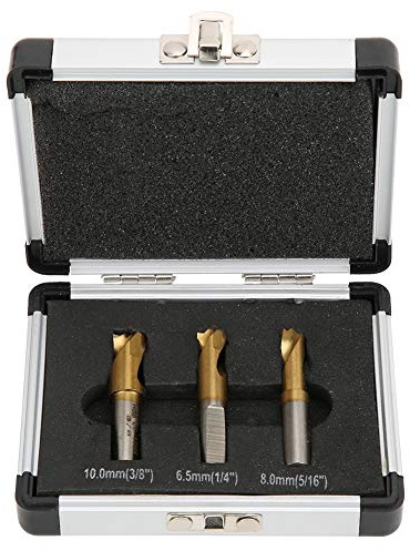 Marhynchus 3pcs Forets HSS CO cobalt kit de foret à souder par points accessoires de coupe coupeur de soudure 1/4in 5/16in 3/8in pour le soudage par points