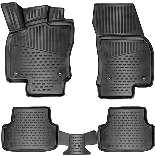 Design 3D Gummimatten Set für Skoda Scala ab 2019 | Extra hoher 5cm Rand