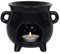 Horror-Shop Schwarze Hexenkessel Teelicht Lampe für Duftöl