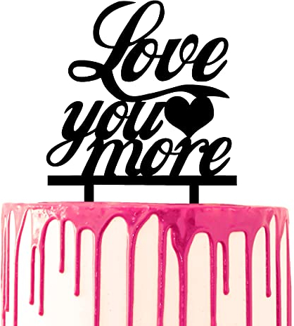 CARISPIBET dekorativer Tortenaufleger mit Schriftzug Love you more Kuchendekorationswerkzeug Acryl