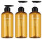 olyee 3 Pack 17oz Empty Shampoo Bottles,500ml Plastic Pump Bottles with Soap Dispenser Containers for Bathroom Kitchen Use-Lotions,Shampoo,Conditioner,Shower Gel Yellow