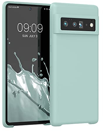 kwmobile Hülle kompatibel mit Google Pixel 6 Pro Hülle - Silikon Handy Case - Handyhülle weiche Oberfläche - kabelloses Laden - Mintgrün matt