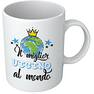 Puzzletee Tazza Miglior Uomo - Il Miglior Vicino Al Mondo - Tazza in Ceramica - Idea Regalo Vicino