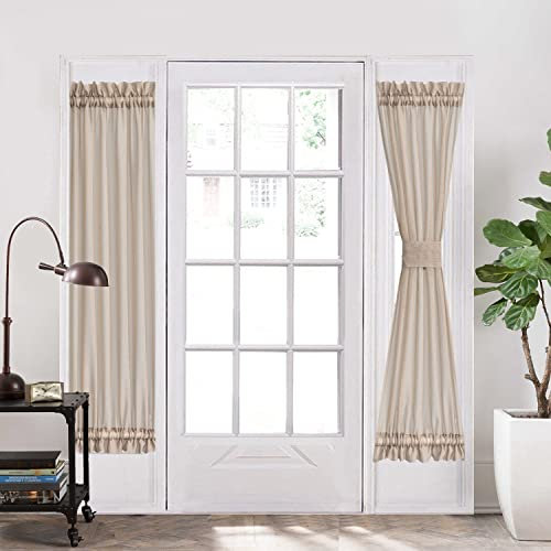 Aquazolax Glastürvorhang, elegant, solide Stangentasche, durchscheinend, 76,2 x 183,9 cm, für französische Türen, Fenster, mit Raffhalter, 1 Vorhang, Taupe