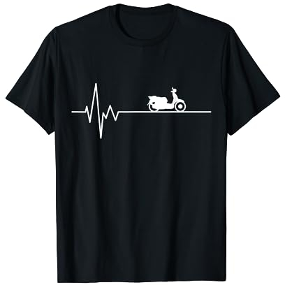 Motorroller Herzschlag Mofa Fahrer EKG Puls Roller Moped T-Shirt