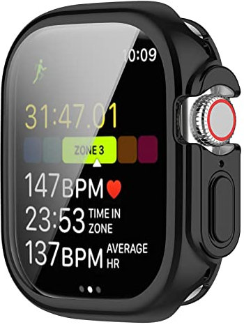 GIOPUEY [2 Pack Funda para Apple Watch Ultra/Ultra 2 2023, TPU morbido, Resistente agli urti, Apple Watch Ultra/Ultra 2 2023 Case - Black+Black