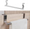 Over The Door Towel Holder Towel Rail Without Drilling Stainless Steel Tea Towel Holder Anti Slip Kitchen Towel Holder No Drilling Required Towel Hanging Rack for Kitchens and Bathrooms - 23.5cm