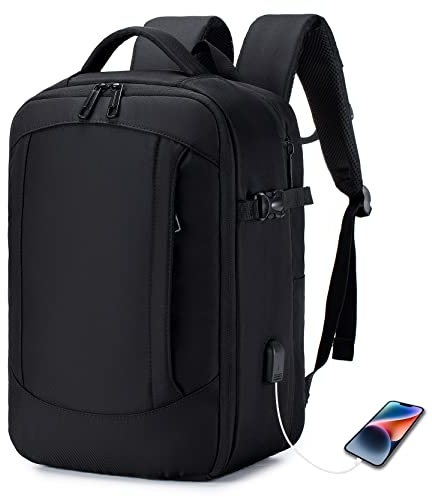 YOODI Reiserucksack Handgepäck Flugzeug 40x20x25 Ryanair Erweiterbarer 14 Zoll Laptop Rucksack Reisetasche unter dem Sitz Oxford Wasserabweisend Daypack mit Laptopfach und USB-Ladeanschluss