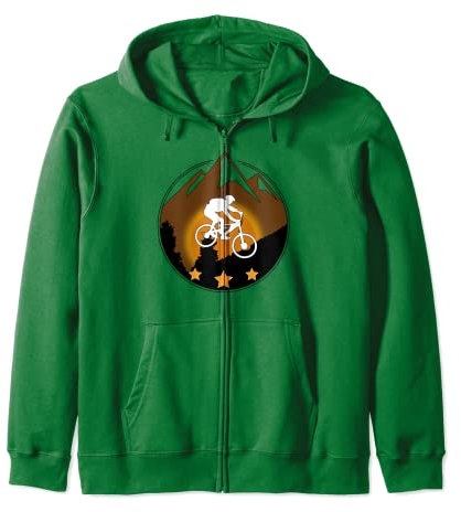 MTB Mountainbike Fahrrad + Berge tolle Geschenkidee Herren Kapuzenjacke