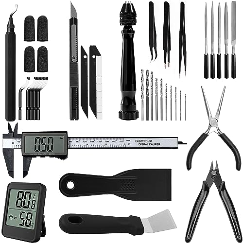 FEAMCE 3D Printing Tool Kit Essential 3D Print Tools For Removing, Smoothing, Finishing, Deburring, Craving, Drilling 3D Print Accessories For, Ender3-Finishing & Measuring Set-Beginner