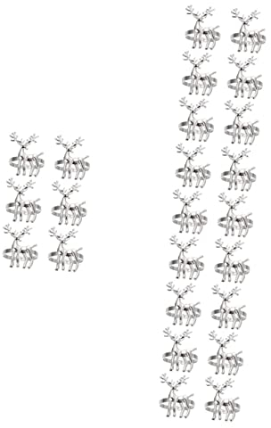 Housoutil 24 STK Geweih Serviettenringe Serviettenhalter Ringe Elchgeweberinge Dekorativer Serviettenring Hirsch Serviettenhalter Serviettenschnallen Hochzeitsbedarf Legierung Esstisch