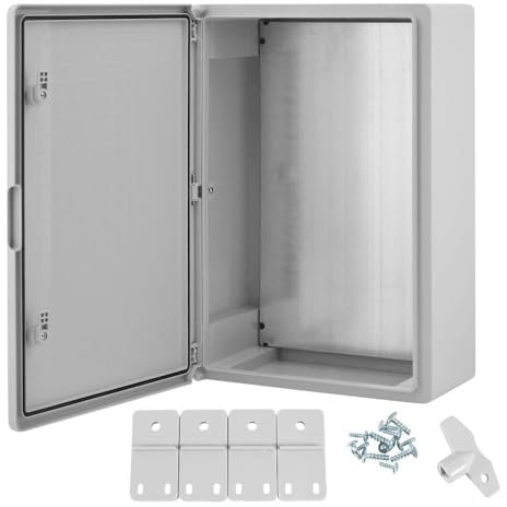 Ralertreik Armario de Distribución para Pared con Placa de Montaje Galvanizada, Caja Industrial de Control Vacía de Plástico ABS con Puerta Protección IP65, tamaño 600x800x260