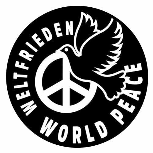 Sammys Shirt Store Weltfrieden World Peace Taube Friedenstaube Vinyl-Aufkleber Sticker für Auto wetterfest 10cm