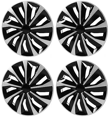 17 Zoll Radzierblende für Focus und die meisten Autos, 4er Set Snap On Radkappe, Universelles Autozubehör für alle 17 Zoll Stahlfelgen, Autoreifen-Ersatz-Außenkappe
