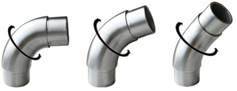 Steckfitting frei verdrehbar, für Rohr Ø 42,4x2,0 Edelstahl V2A Rohrverbinder Verbinder für Rohre Geländerbau Geländer Treppen Balkongeländer Terrassengeländer Balkon Terrasse
