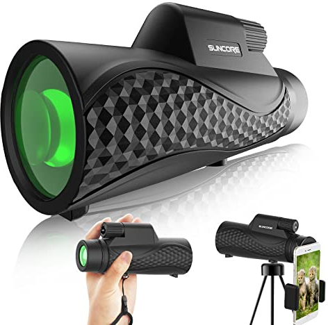 GagalU 12×42 Monokular-Teleskop, mit Smartphone-Ständer, Stativ, tragbares Monokular für Erwachsene und Kinder, HD-Monokular-Teleskop, geeignet für Konzert-Vogelbeobachtung, Wa