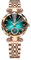 FORSINING Damen-Armbanduhr, Quarz, analog, luxuriös, Diamant-Armbanduhr, Edelstahl, wasserdicht, elegante Uhren, grün, Armband