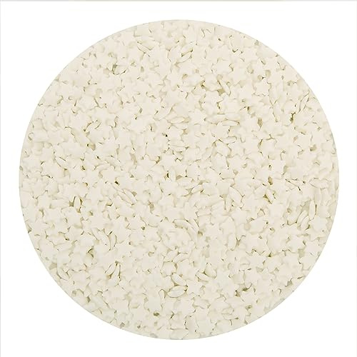 BrandNewCake® Essbare Kuchen Konfetti Sterne 60g - Kuchen Dekoration Streusel - Weiße Streusel - Tortenverzierung