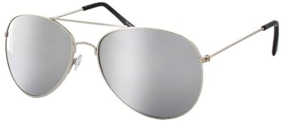 MIMIKRY Verspiegelte Sonnenbrille Silber Pilotenbrille Fliegerbrille Spiegelbrille Polizist Jetpilot